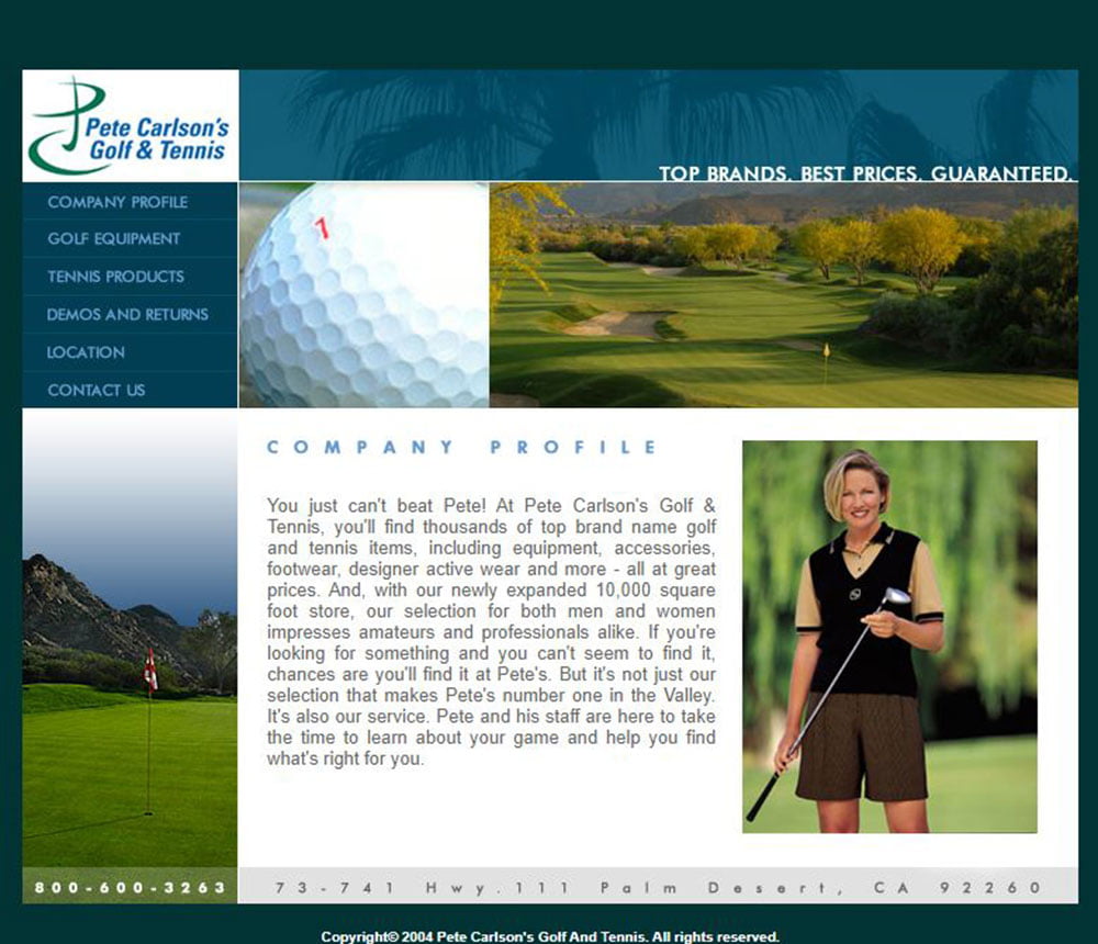Palm Desert Web Design: Before Redesign Preview