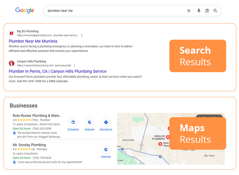 two pillars of local seo search and maps