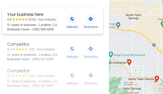 Local SEO Services. Top 3 local map search results